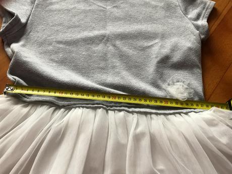 Dievčenské šaty sivé s bielou tylovou sukňou, pepco,164