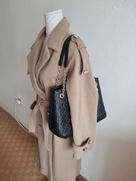 Bledohnedý zimný kabát 40 + kabelka grátis, 40