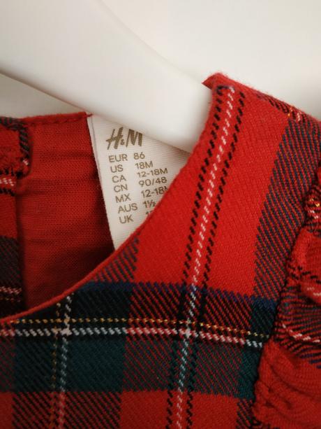 Kárované šaty, h&m,86