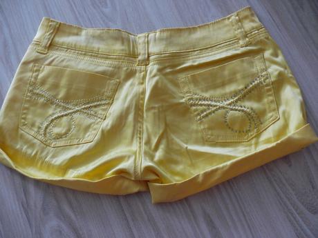 Žlté sortky-saténové kraťasy, m