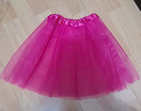 Dievčenská ružová a čierna tylová suknička, 92 - 122