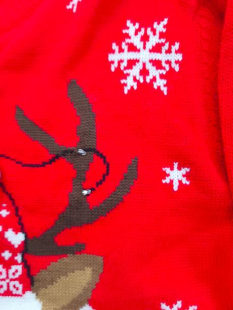 Červený vianočný sveter svietiaci 170/xs, primark,170