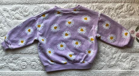 Fialová bavlnená súprava s margarétkami, zara, 104, zara,104