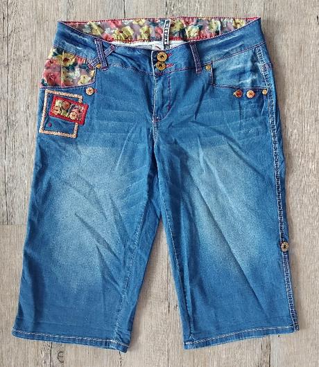 Rifľové kraťasy - roll-upky, bonprix,40