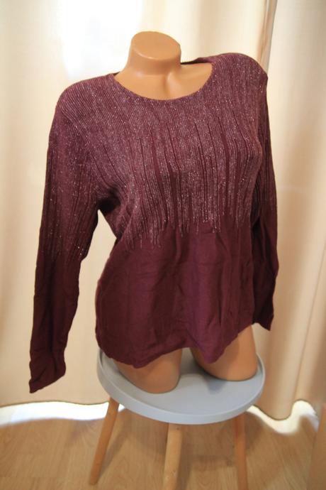 Bordovo strieborný sveter, judith williams, 44