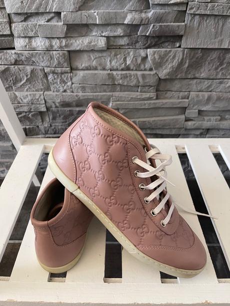 Gucci gg embossed leather high-top sneakers v.36g, gucci,36