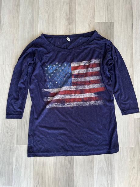 Tričko s potlačou americkej vlajky, fishbone,xs