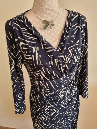 Modro-biele elastické šaty ralph lauren veľ. s, ralph lauren,s