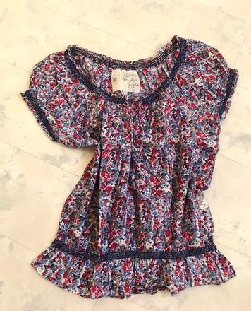 Batistová plátenná kvietkovaná blúzka, l