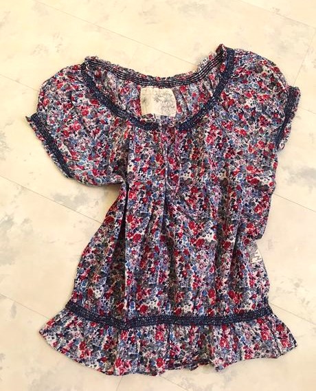 Batistová plátenná kvietkovaná blúzka, l