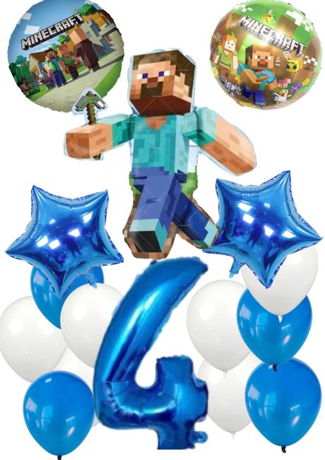 Balóny minecraft- steve 85cm aj meč- až 15/16/17ks,
