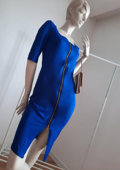 Úpletové šaty so zipsom, m