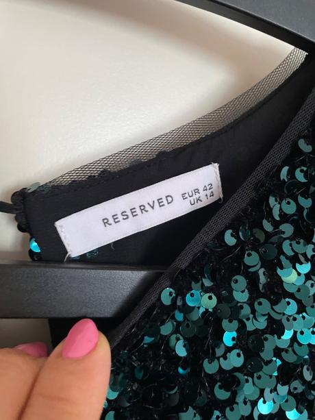 Zelené trblietavé šaty 42 nenosené, reserved,42