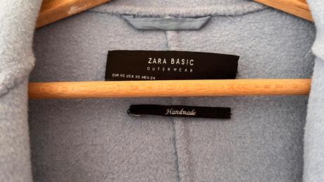 Bledomodrý vlnený kabát, zara, xs/34, zara,xs