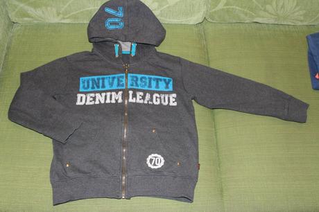 University mikina 122/128, denim,122