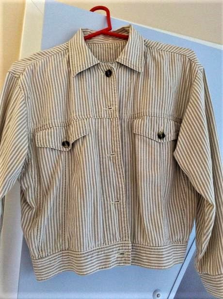 Letná ľanová crop bunda, l