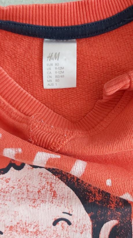 Mikina oranžová pes h&m 80, h&m,80