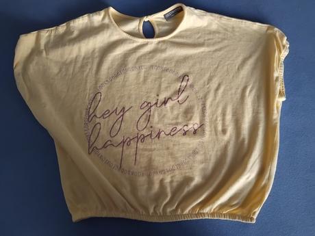 Žlté crop top tricko, 146