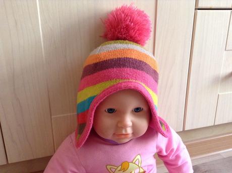 Farebná pásikavá s bambuľkou, 74/80, 6-12m, next,74