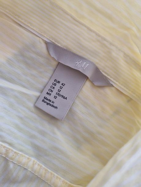 Žltá blúzka s bielymi pásmi h&m veľ. 42, h&m,42