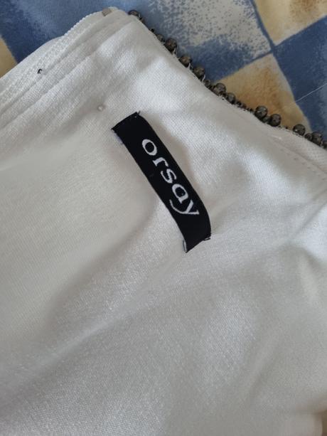 Biela blúzka s korálkami na golieri orsay veľ. 38, orsay,38