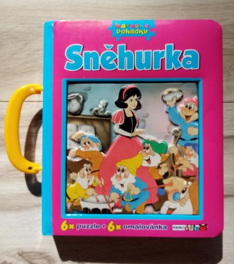 Kniha-kufrík snehulienka 6x puzzle,6x omaľovávanka,