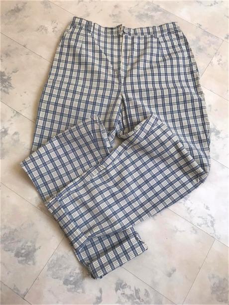 Kockované 7/8 nohavice, 38