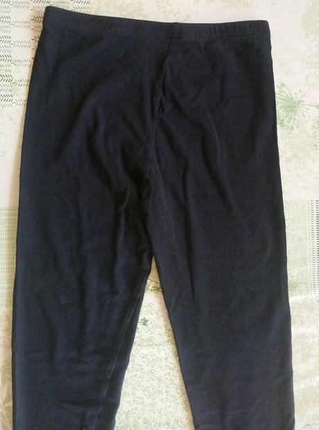 Dievčenské čierne elastické legíny, 152-158 cm, 158