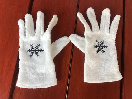 Dámske rukavice biele s vločkou, 