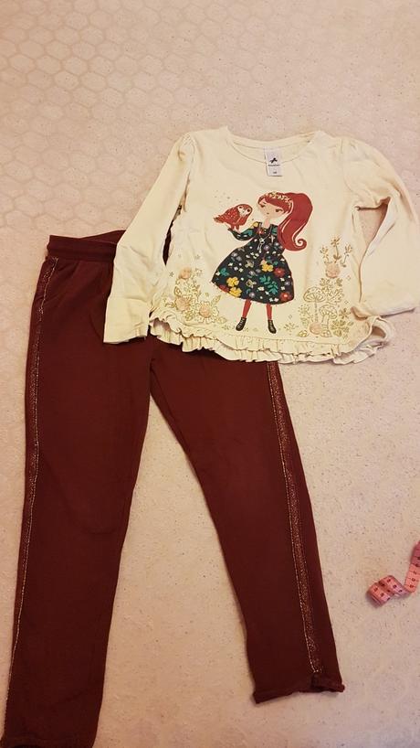 Dievčenské nohavice a tričko veľ.128, palomino,128