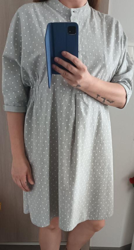 Svetlosede gulickove bavlnene saty, l