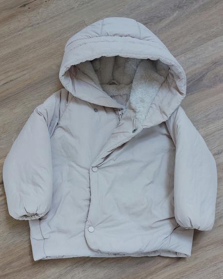 Zimná bundička s kožúškom, zara,104
