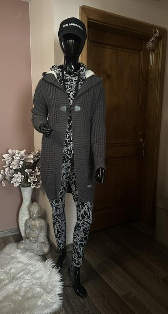 Tmavosivý svetrík s kapucňou zn. gaudi jeans, gaudi,m