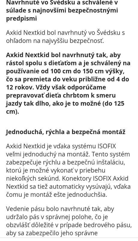 Autosedačka axkid 15-36, isofix, axkid