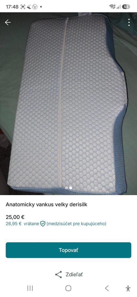 Anatomicky vankus derisilk, 