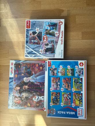 3x puzzle frozen a labkova patrola,