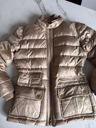 Fay luxusná bunda s kačacim perím v zlatej farbe m, m