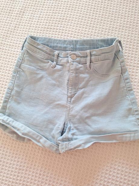 Kratase riflove elasticke  pre dievčatka  152, denim,152