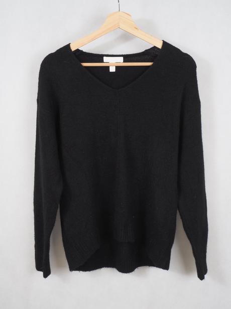 Kvalitný čierny pulover h&m, h&m,xs