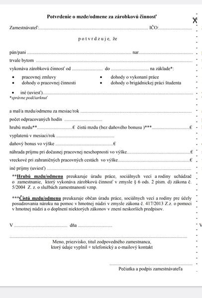 Ako správne vyplniť potvrdenie o mzde?