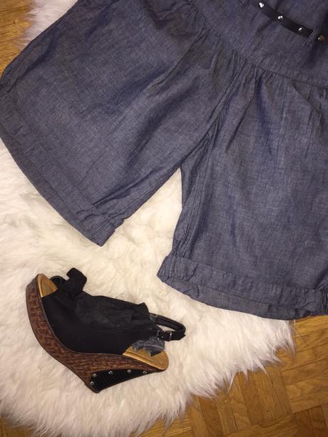 Puntkove riflove perfektne sortky, xs