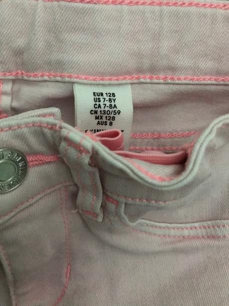 Rifle ružové skinny fit denim 7-8 rokov, h&m,128