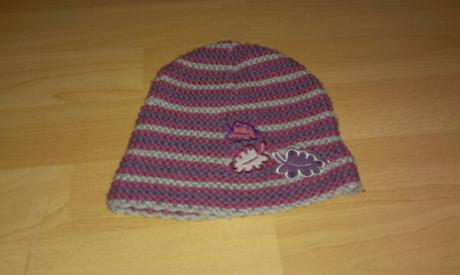 Štrikovaná čiapočka pre 1-2 ročné dievčatko, 86