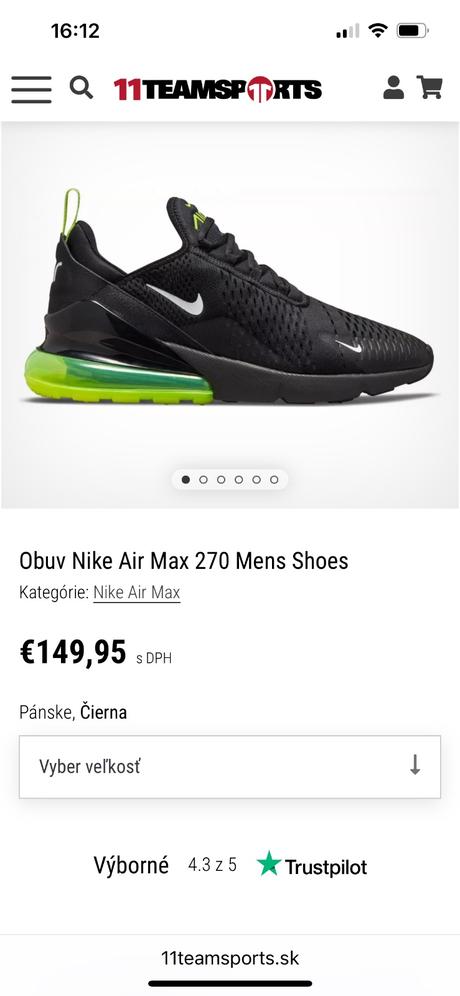 Tenisky nike air270, 1xobuté, nike,38