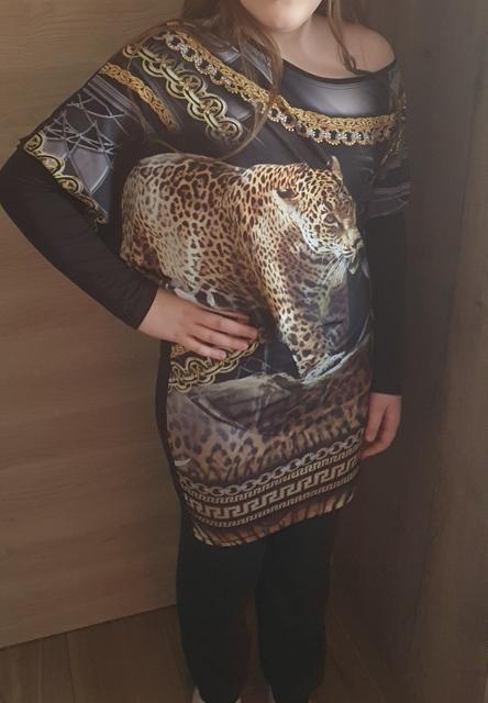 Čierne dlhé tričko - mini šaty, 38