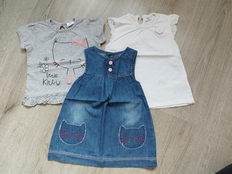 Džínsové šaty+ tričká, f&f,74