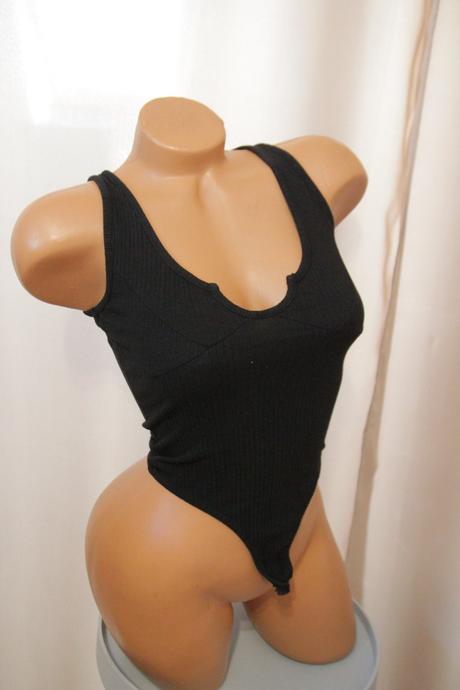 Čierny body top miss guided, xxs, 32