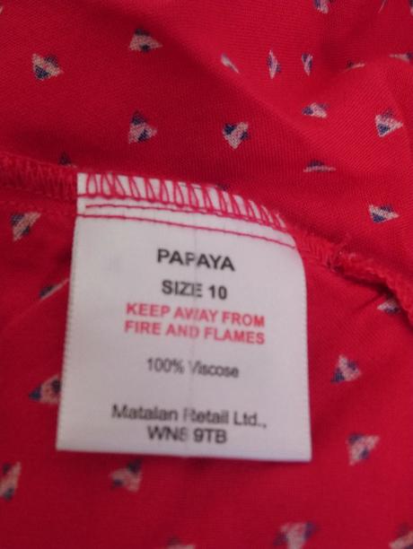 Dámska červená blúzka so vzorom, papaya, papaya,s