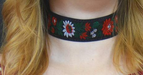 Folklórny, ľudový náhrdelník , chocker, folk,