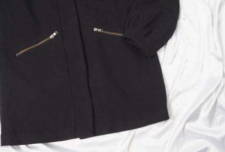 Kvalitný čierny vlnený kabát h&m, h&m,38